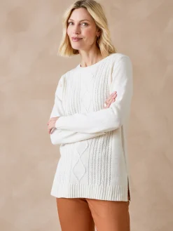 Pull torsadé encolure ronde