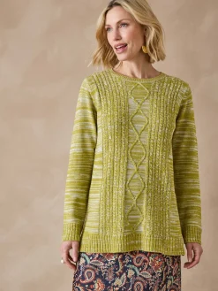 Pull torsadé encolure ronde