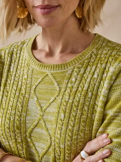 Pull torsadé encolure ronde