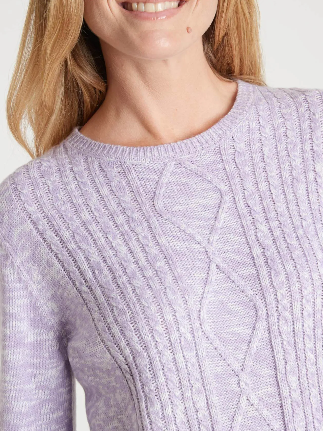 Pull torsadé encolure ronde