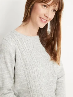 Pull torsadé encolure ronde