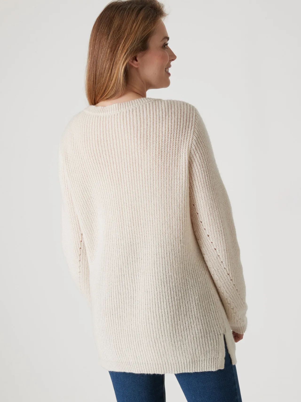 Pull tunique côtes perlées