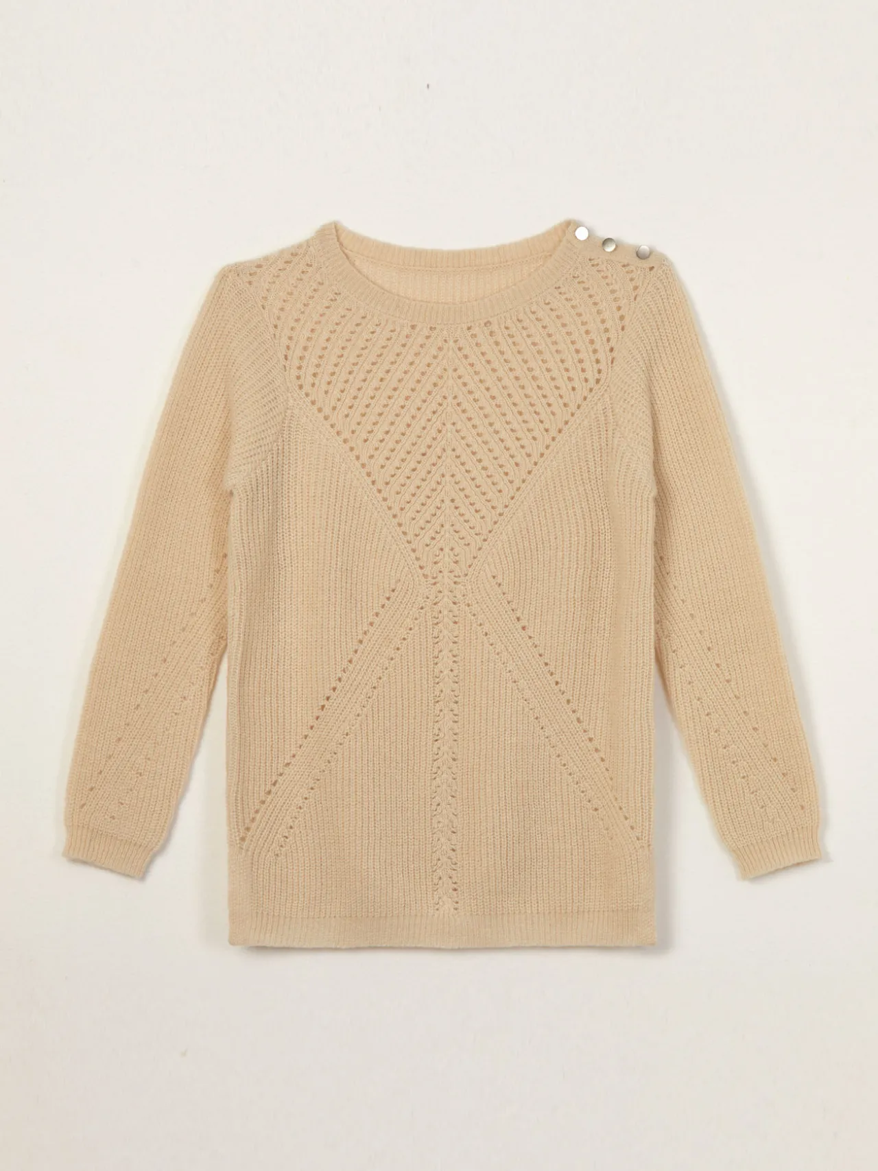 Pull tunique côtes perlées