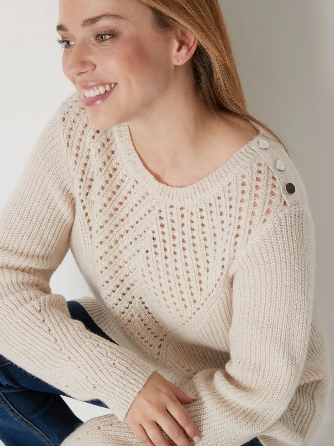 Pull tunique côtes perlées