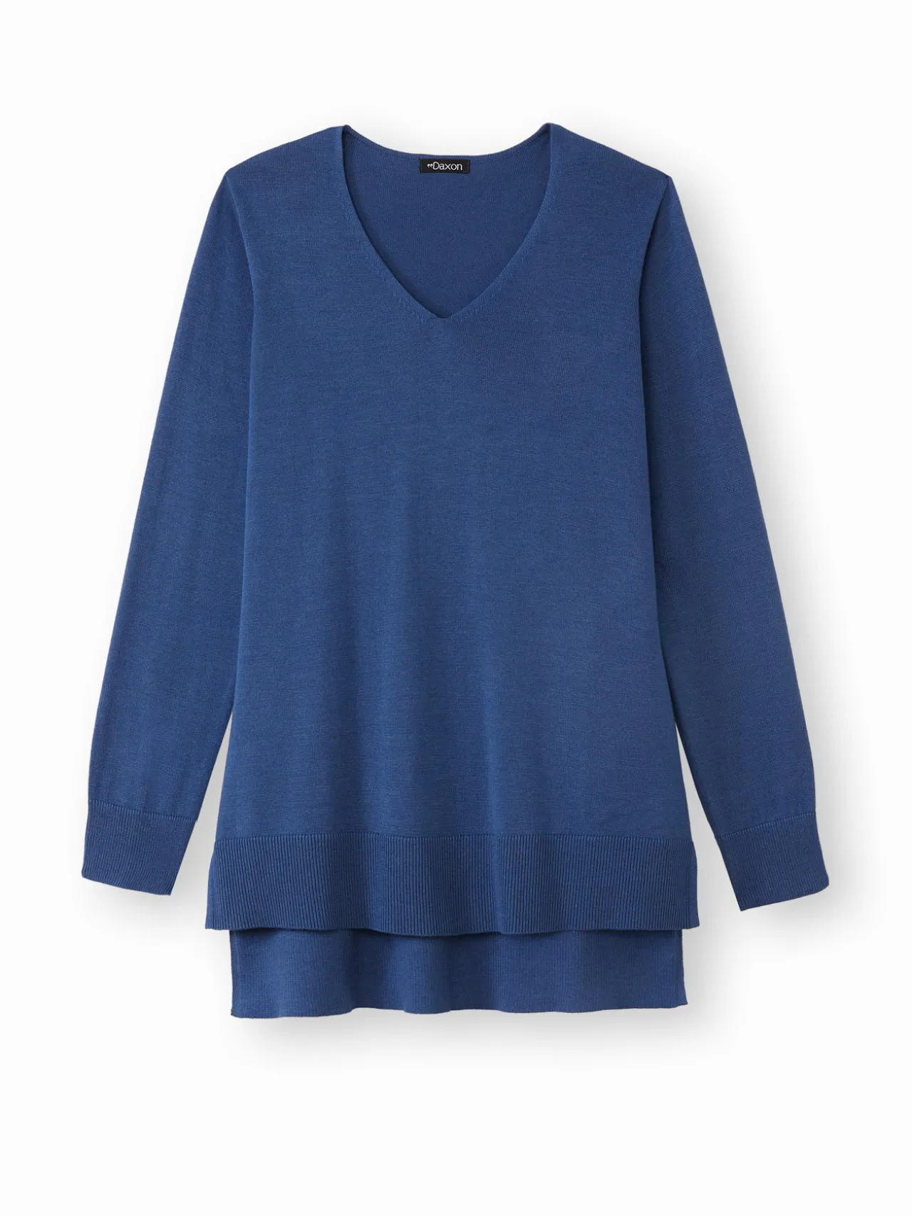 Pull tunique maille fine col V