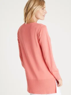 Pull tunique maille fine col V