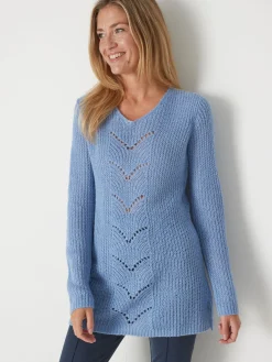 Pull-tunique côtes perlées