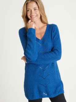 Pull-tunique côtes perlées