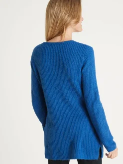 Pull-tunique côtes perlées