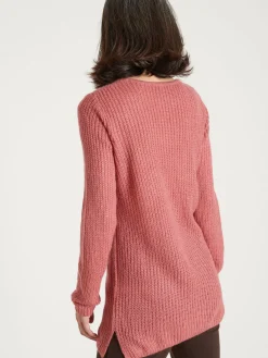 Pull-tunique côtes perlées