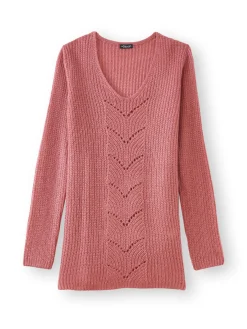 Pull-tunique côtes perlées