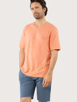 Pyjama court Coton bio col V homme