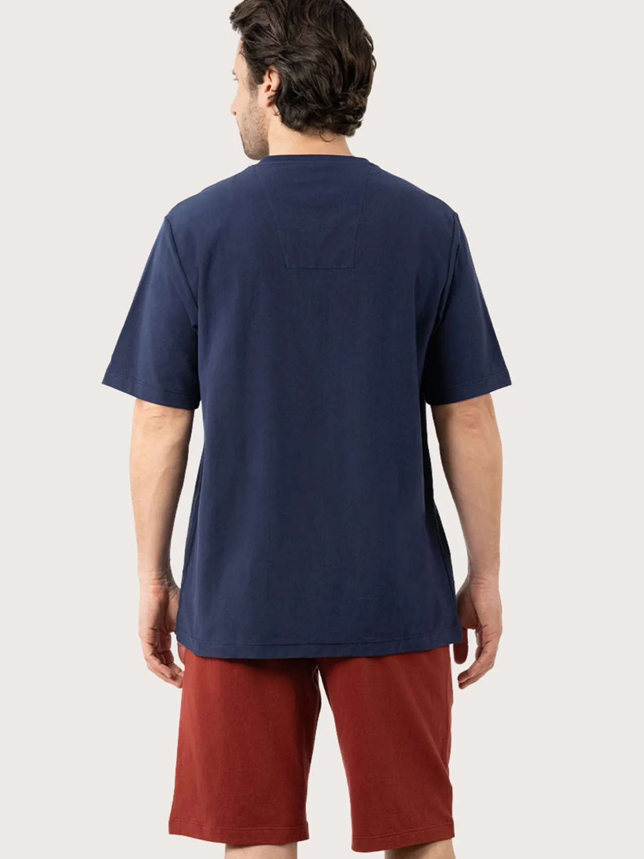 Pyjama court mercerisé col V