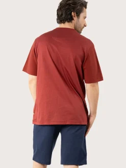 Pyjama court mercerisé col tunisien