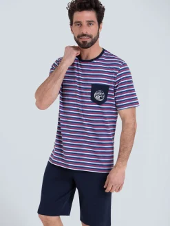 Pyjama court Rayures Waves homme