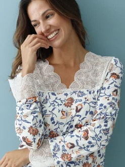 Pyjama empiècement dentelle