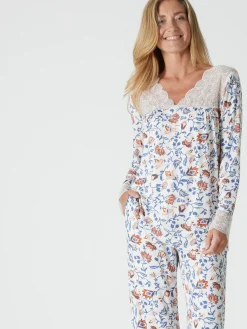 Pyjama empiècement dentelle
