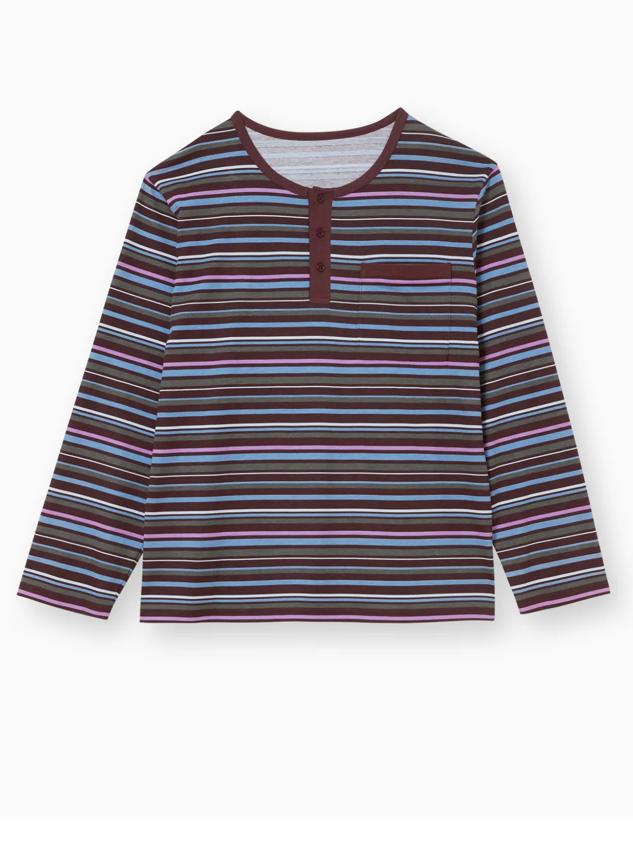 Pyjama rayé pur coton peigné