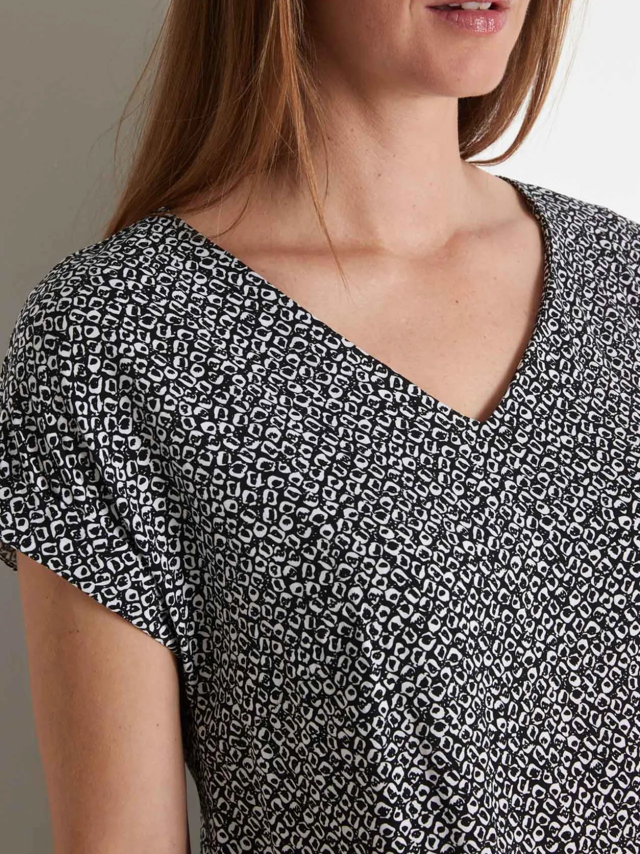 Robe 3 trous tissu fluide