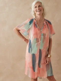 Robe ample en crêpe froissé