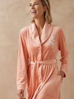 Robe de chambre boutonnée en velours