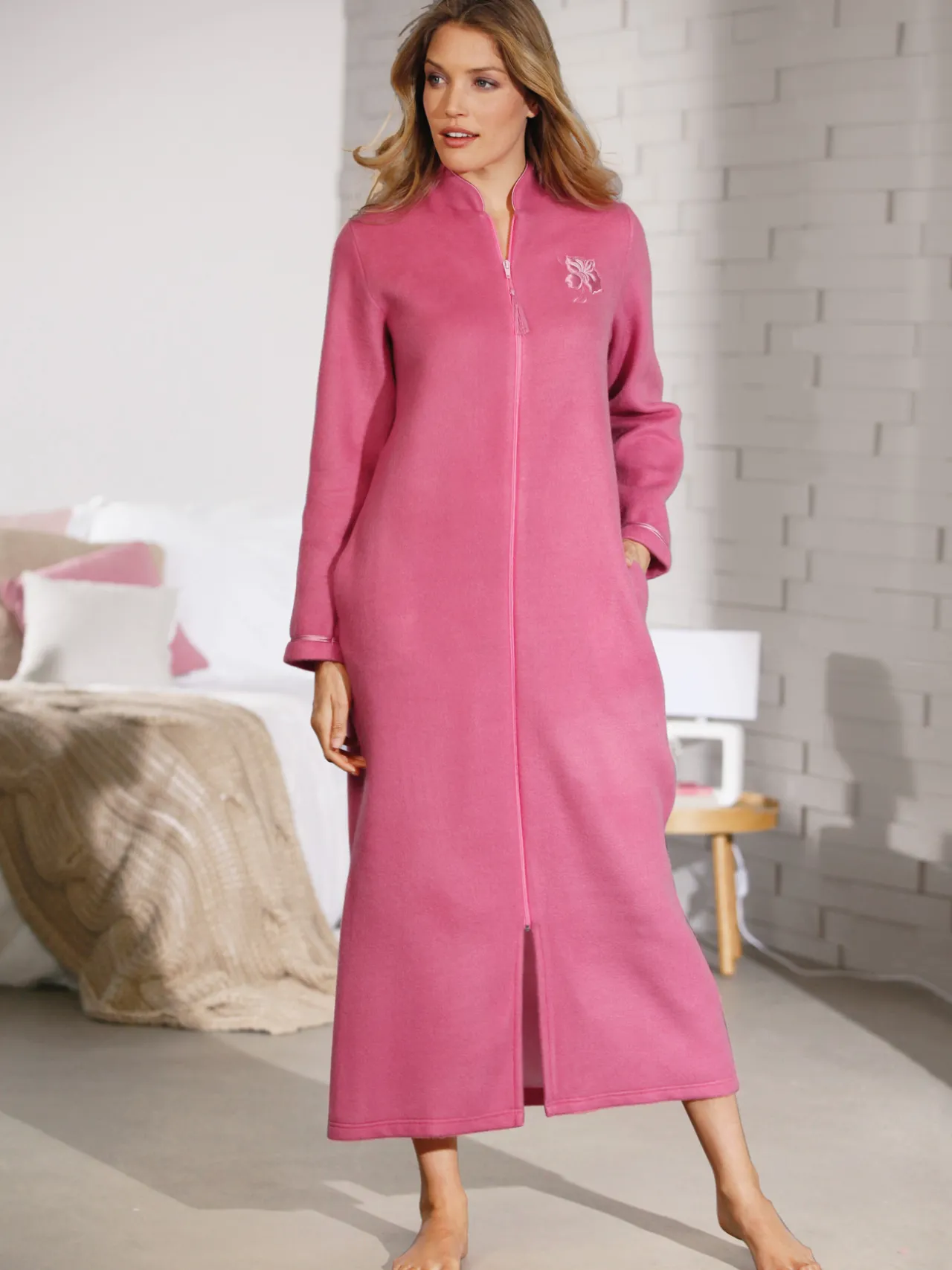 Robe de chambre zip molleton courtelle