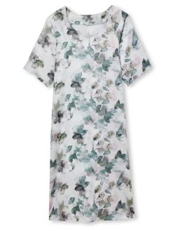 Robe effet satiné manches larges