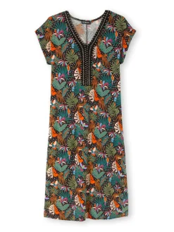 Robe en maille avec perles fantaisie