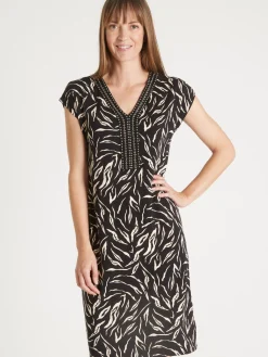 Robe en maille avec perles fantaisie