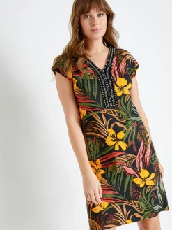 Robe en maille avec perles fantaisie