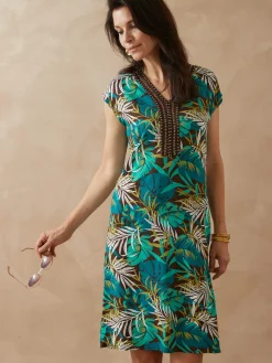 Robe en maille avec perles fantaisie