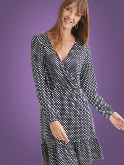 Robe en maille effet cache-coeur