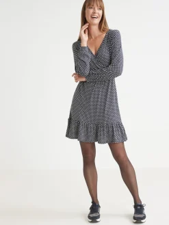 Robe en maille effet cache-coeur