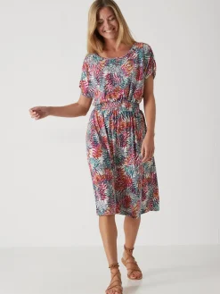 Robe encolure bateau en maille fluide