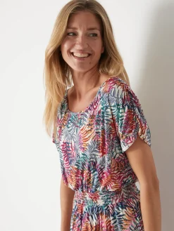 Robe encolure bateau en maille fluide