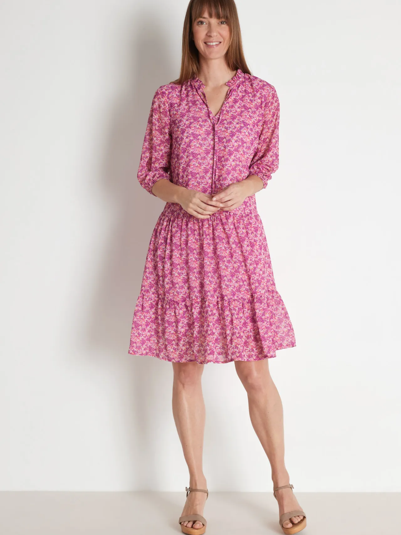 Robe fluide à volants