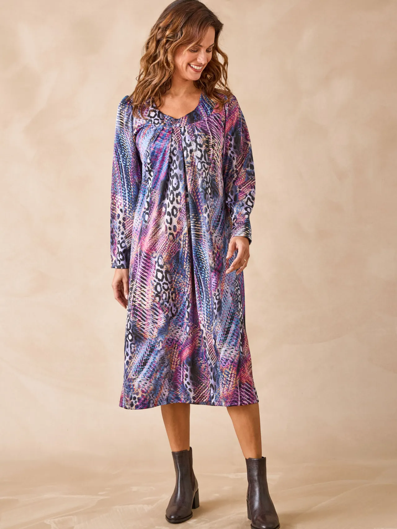 Robe housse en maille fluide