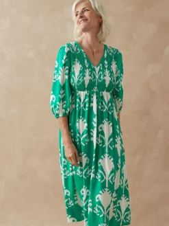 Robe longue à smocks