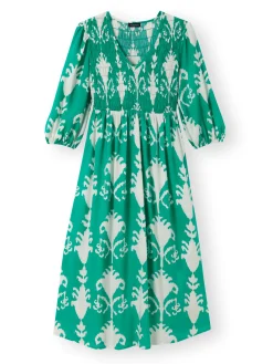 Robe longue à smocks