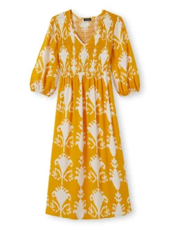 Robe longue à smocks