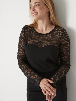 Robe maille et dentelle