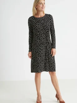 Robe maille fluide drapé fantaisie