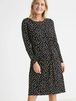 Robe maille fluide drapé fantaisie