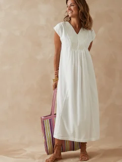 Robe sans manches en voile de coton