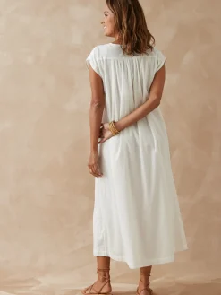 Robe sans manches en voile de coton