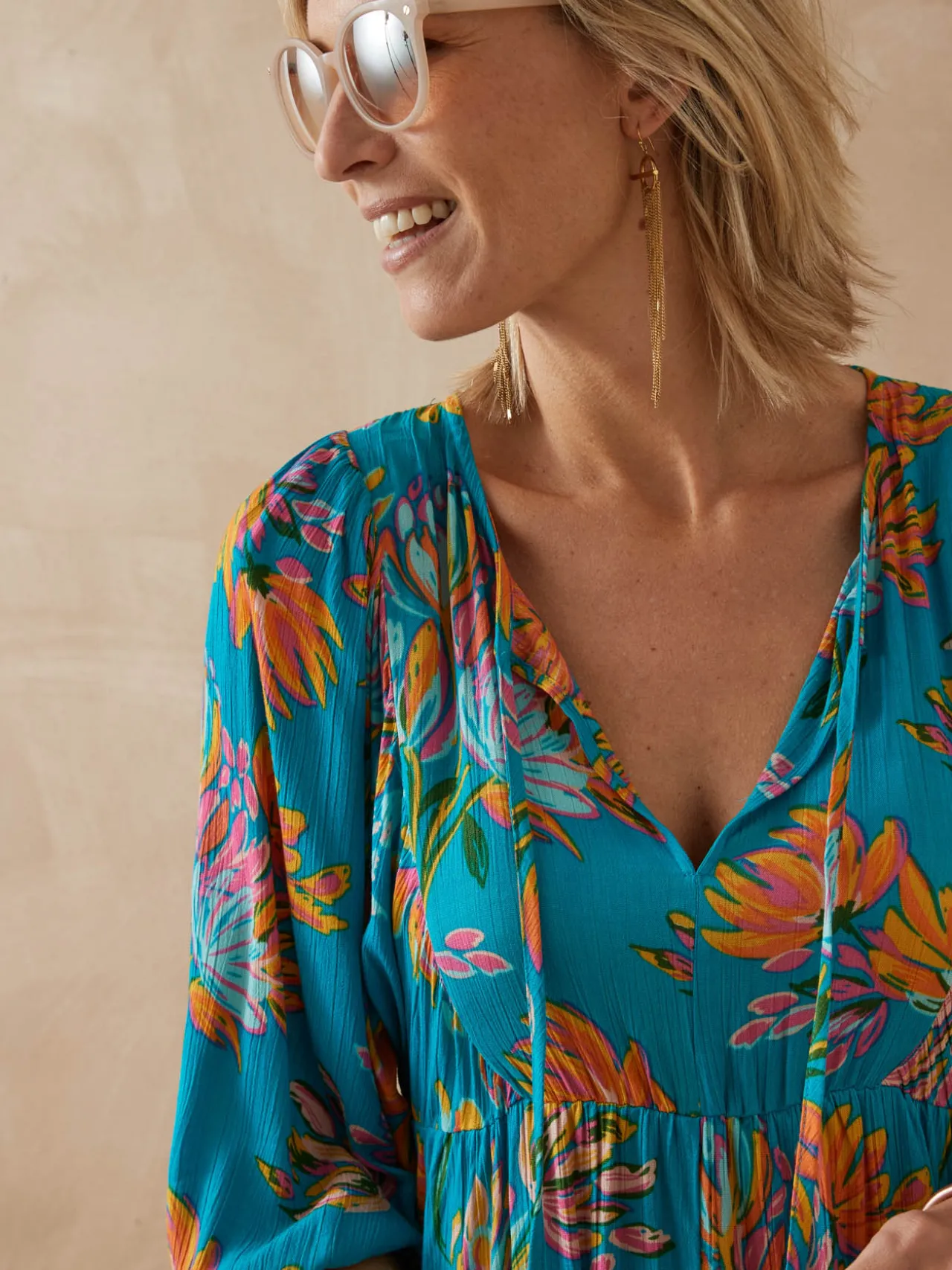 Robe évasée en crêpe