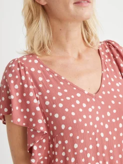 Robe volantée en crêpe fluide