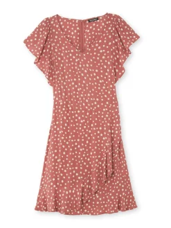 Robe volantée en crêpe fluide