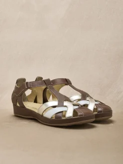 Salomés cuir à brides croisées