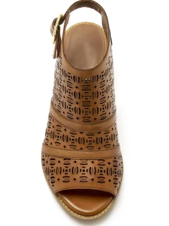 Sandales ajourées en cuir